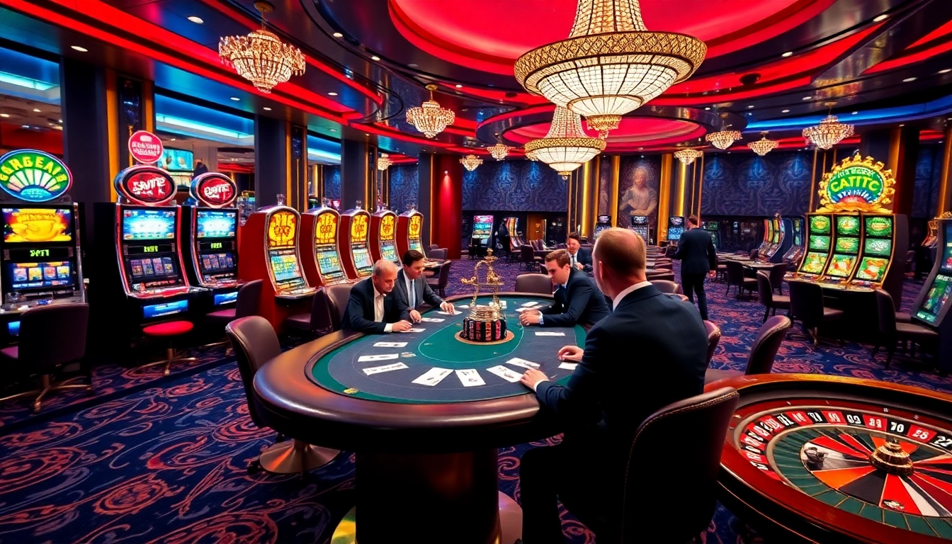Vivez le frisson du meilleur casino en ligne avec une action de poker à enjeux élevés et un décor élégant.