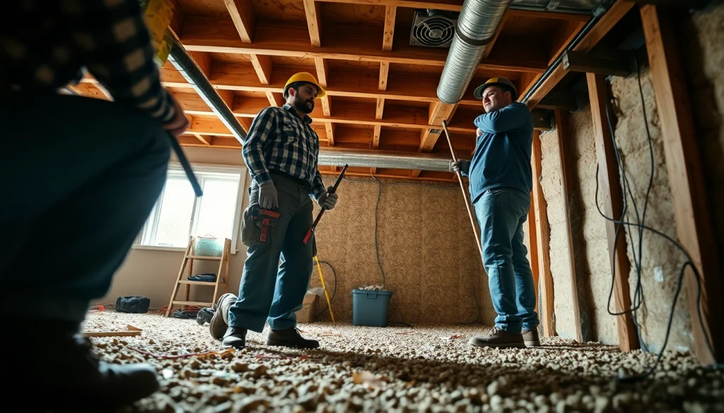 Crawl Space Restoration showing professionals repairing and inspecting a clean, organized area.
