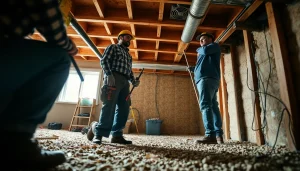 Crawl Space Restoration showing professionals repairing and inspecting a clean, organized area.