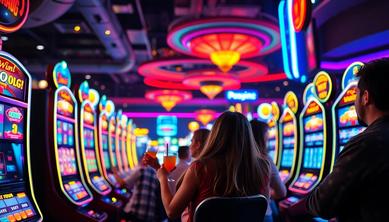 Witness excitement in a casino where lucky players celebrate wins on link gacor machines.