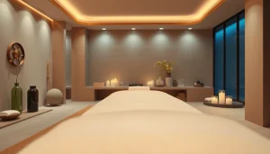 편안한 분위기와 차분한 장식이 있는 스파 환경에서 부산마사지 경험하기.