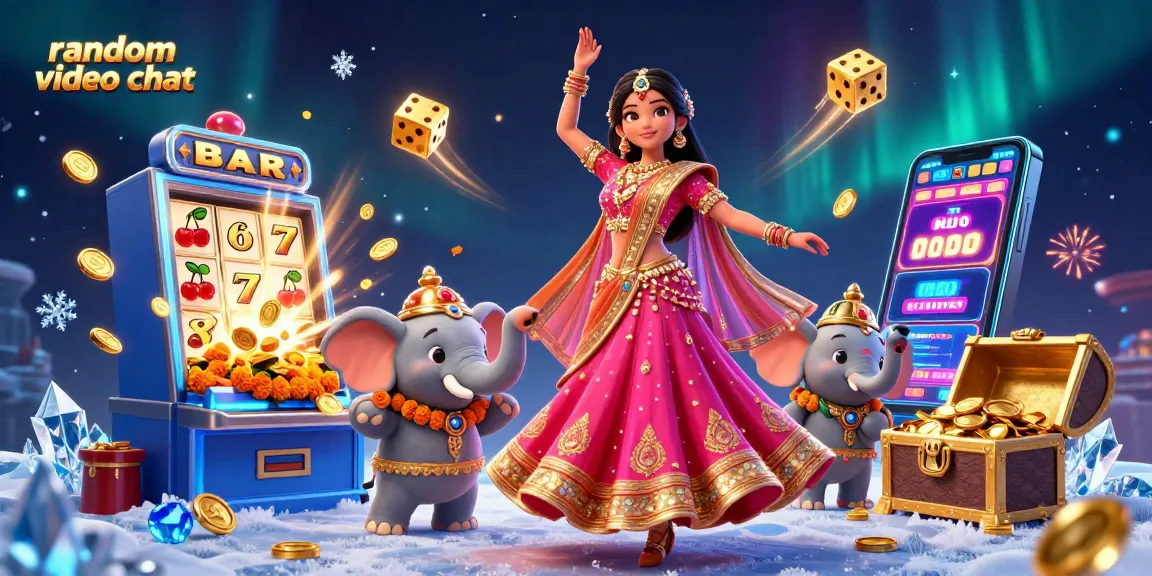 Engage in random video chat with eye-catching casino elements and vibrant 3D characters.