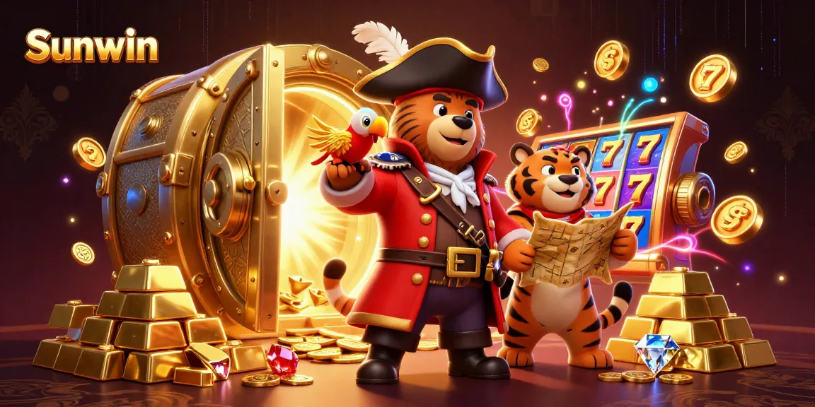Sunwin offers exhilarating gaming experiences with vibrant slots and treasures in 3D illustration.