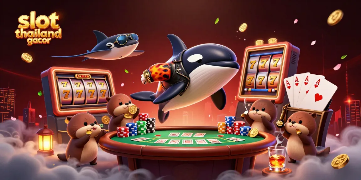 Experience the excitement of slot thailand gacor with an engaging scene featuring animated casino characters and thrilling game elements.