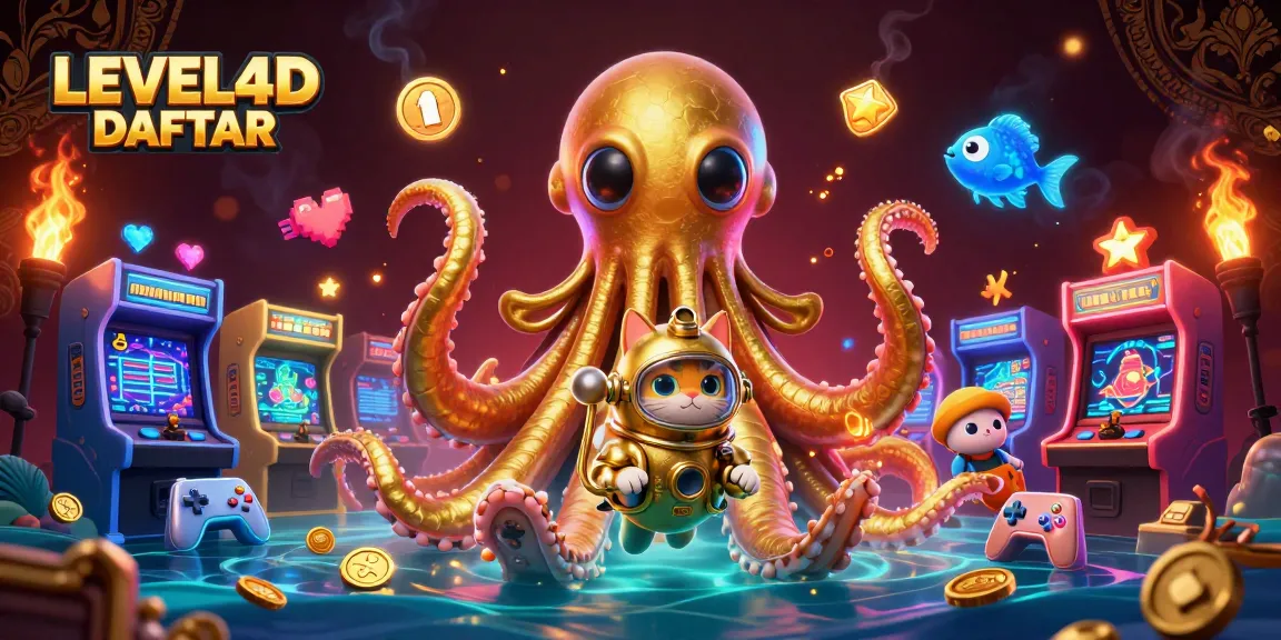 Gameplay menarik di LEVEL4D DAFTAR dengan karakter dan mesin arcade yang penuh warna.